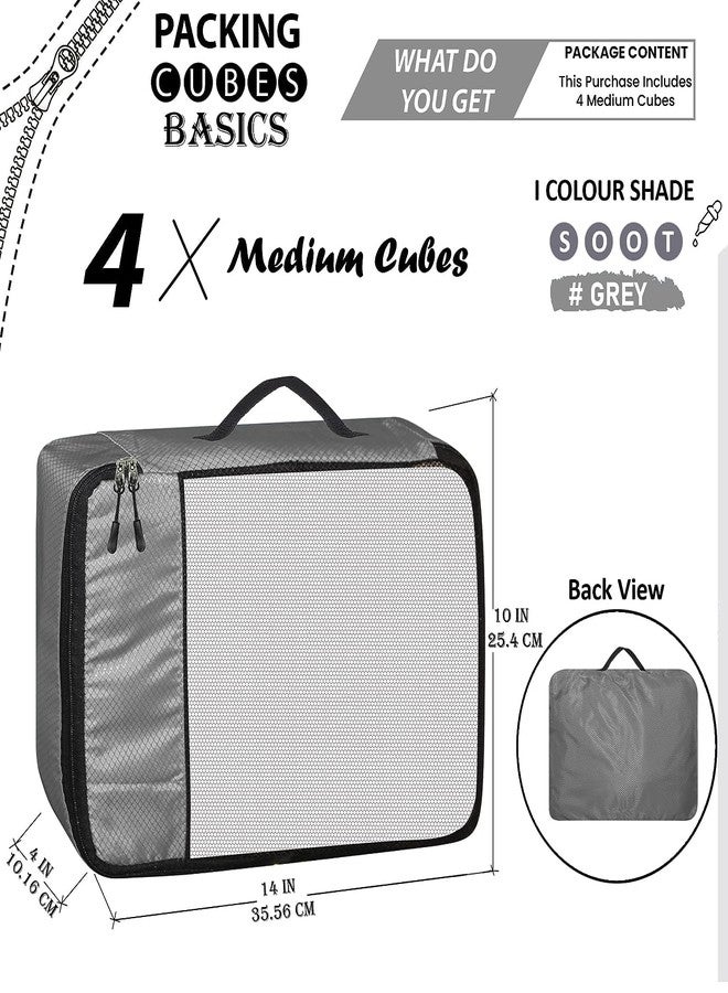 GOMAJO Packing Cube Travel Organizer for Men and Women Luggage Laundry Clothes Storage Pouch (Grey, Medium) - Image 2